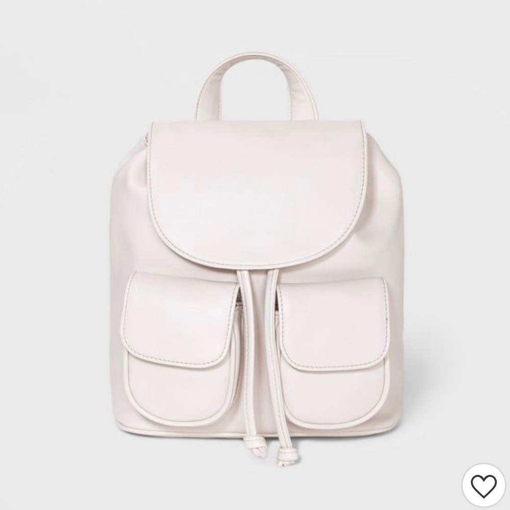 A baby pink mini bag.